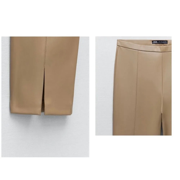 Zara high waist faux leather leggings with side zipper - Picture 4 of 4